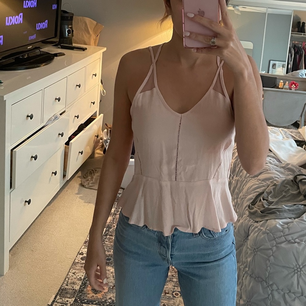 Pink peplum shirt